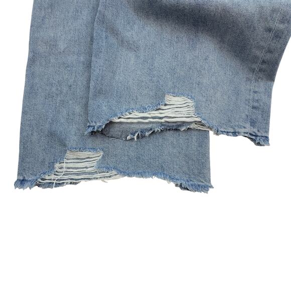 DL1961 Hepburn High Rise Wide Leg Light Wash Distressed Raw Hem Jeans Women's 26 - Picture 4 of 7